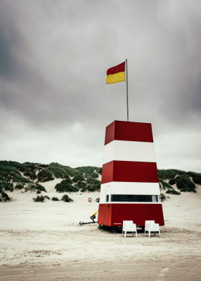 Rettungsschwimmer Station am Strand im dänischen Blokhus