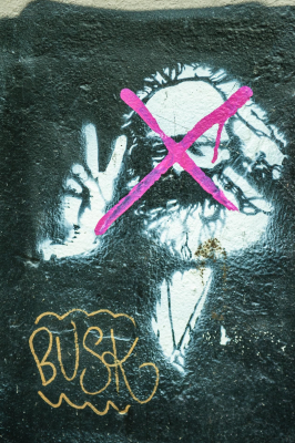 Graffiti-Bild vom Karl MArx an einer Berliner Mauer